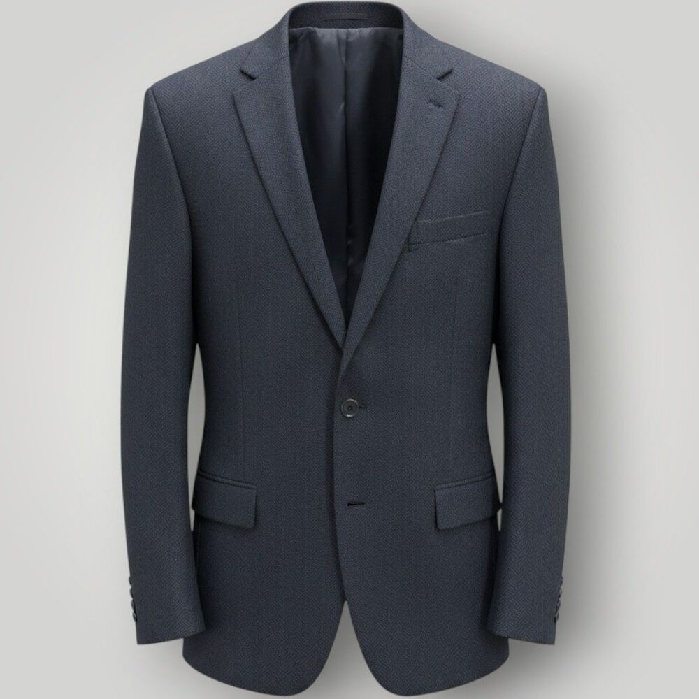 MICHAEL KORS Mens Blazer Sport Coat Two Button Suit Jacket 48R Navy Cotton Blend